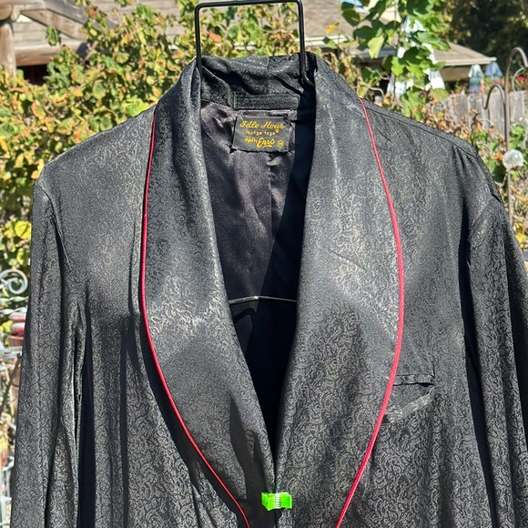 idle Hour Enro Other - NOS Vintage Enro Idle Hour Lounge Togs Black Red Smoking Jacket Robe M USA Made